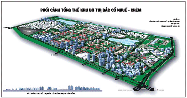 Điều chỉnh Quy hoạch chi tiết Khu vực Bắc Cổ Nhuế - Chèm Phối cảnh Khu đô thị Bắc Cổ Nhuế - Chèm