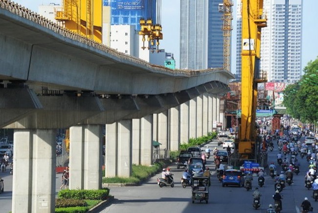 Chốt thời gian đưa đường sắt Cát Linh - Hà Đông vào sử dụng Tuyến đường sắt trên cao Cát Linh - Hà Đông đang trong quá trình thi công.