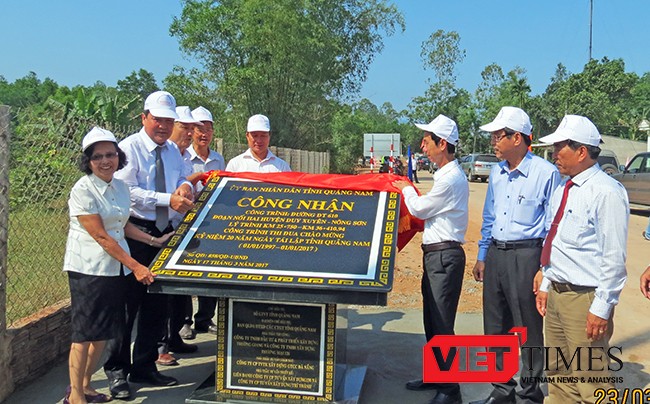 Quảng Nam khánh thành đường “Di sản” nối Mỹ Sơn với Nông Sơn Ngày 23/3, UBND tỉnh Quảng Nam đã tổ chức lễ gắn biển, đưa vào sử dụng tuyến đường ĐT610 nối Di sản Mỹ Sơn với Nông Sơn, thúc đẩy phát triển giao thông trên tuyến chiến lược giữa huyện Duy Xuyên và huyện Nông Sơn (tỉnh Quảng Nam).