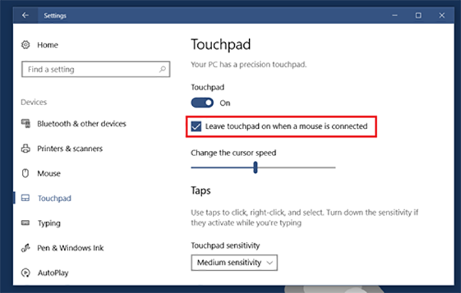 Tự động vô hiệu hóa Touchpad khi kết nối chuột trên Windows 10 Với vài thao tác đơn giản, bạn có thể thiết lập Windows 10 tự động vô hiệu hóa touchpad ngay sau khi người dùng kết nối chuột với máy tính.