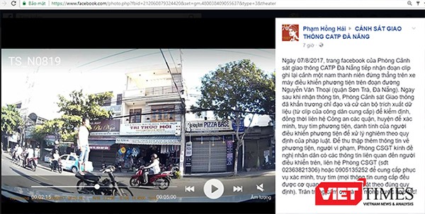 CSGT Đà Nẵng dùng facebook truy tìm đối tượng đứng trên yên điều khiển xe máy Thông báo truy tìm đối tượng đứng trên yên điều khiển xe máy được phát đi từ trang facebook của Phòng Cảnh sát giao thông CATP Đà Nẵng.