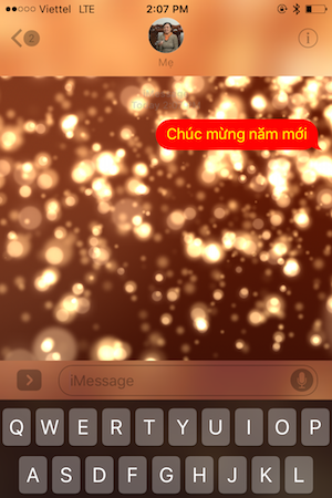 Tạo hiệu ứng chúc mừng năm mới trên iPhone Hiệu ứng pháo hoa khi nhắn tin "Chúc mừng năm mới" trên iPhone chạy iOS 10.