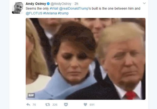 Melania Trump vừa “thích” một tweet có nội dung bà rất ghét chồng Tài khoản Twitter cá nhân của bà Melania Trump vừa "thích" một tweet nói bà rất ghét chồng