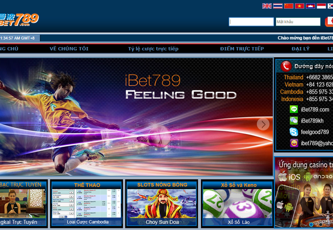 Triệt phá đường dây đánh bạc hơn 1.200 tỷ qua internet Ảnh chụp màn hình của trang web www.ibet789.com.