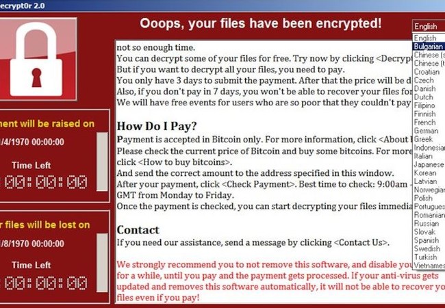 Hacker vụ mã độc tống tiền WannaCry đã thu được bao nhiêu tiền chuộc? Vụ tấn công bằng phần mềm mã độc WannaCry được coi là lớn nhất từ trước đến nay
