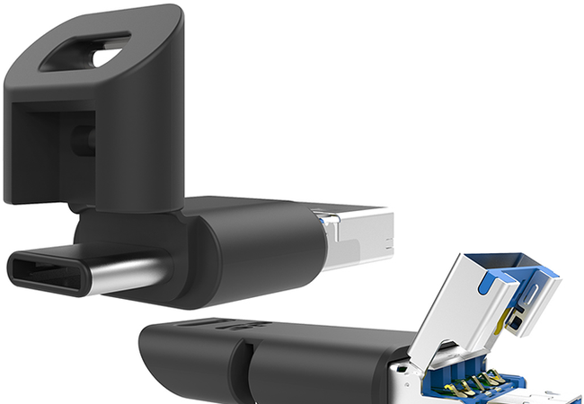 Chiếc USB đầu tiên tích hợp cả 3 cổng: microUSB, USB-C và USB-A Mobile C50