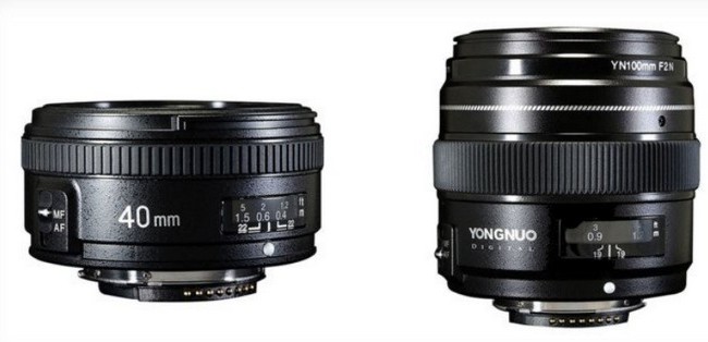 Hé lộ hai ống kính Yongnuo 40mm f/2.8 và 100mm f/2 cho DSLR Nikon Ống kính Yongnuo 40mm f/2.8 và 100mm f/2 cho DSLR Nikon.