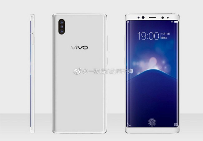 Smartphone Vivo có cụm 3 camera mặt sau, quét vân tay trong màn hình Vivo Xplay 7 (ảnh Weibo)