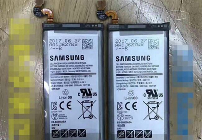 Lộ hình ảnh pin của Galaxy Note 8 sản xuất tại Việt Nam Pin Galaxy Note 8 (ảnh: SlashLeaks)