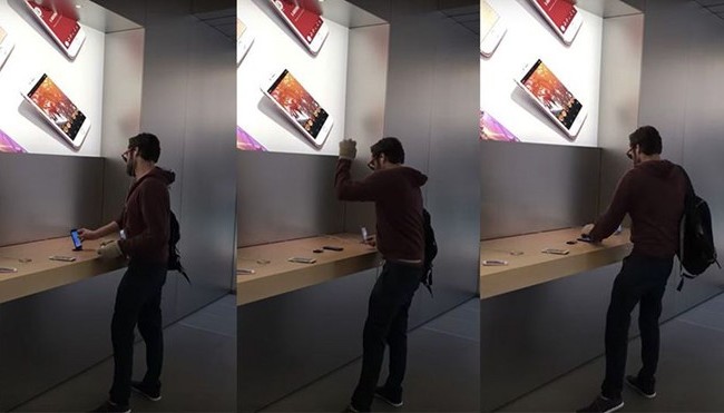 Video: Ngang nhiên đập nát iPhone, MacBook ngay tại cửa hàng Apple Người đàn ông ở Pháp đập nát hàng loạt iPhone ở Apple Store Pháp.
