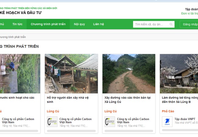 VNPT xây dựng website kết nối 435 xã biên giới VNPT đã xây dựng một cổng thông tin chính thức có địa chỉ www.donor.vn để thu hút hoạt động thiện nguyện của cộng đồng cho các xã biên giới.