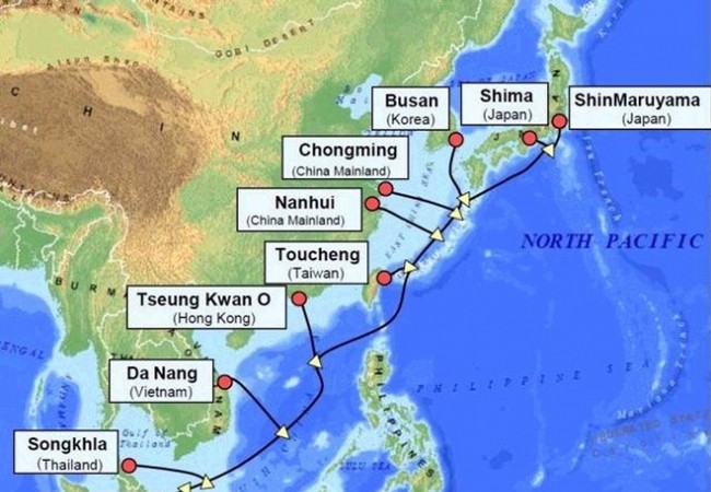 Tuyến quang biển APG vẫn đang Tuyến cáp quang biển châu Á – Thái Bình Dương APG (Asia Pacific Gateway, chiều dài hơn 11.000km, nối từ Việt Nam đi các nước châu Á và Mỹ.