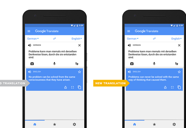 Google ứng dụng trí thông minh nhân tạo để dịch thuật cho tiếng Việt Trí thông minh nhân tạo sẽ dịch toàn bộ câu văn cùng một lúc, thay vì dịch từng đoạn như trước đây.