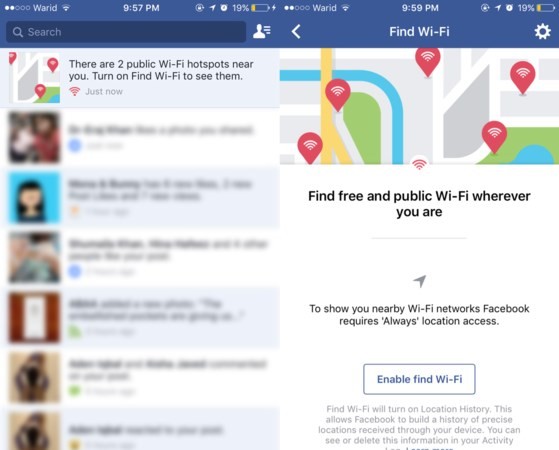 Có nên sử dụng Wi-Fi miễn phí trên Facebook? Ảnh chụp màn hình