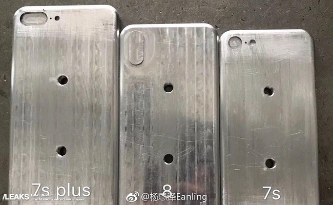 Hình ảnh 3 khuôn đúc cho thấy kích thước các phiên bản iPhone 2017 Hình ảnh rò rỉ khuôn đúc sản phẩm iPhone 7S, iPhone 7S Plus, iPhone 8.