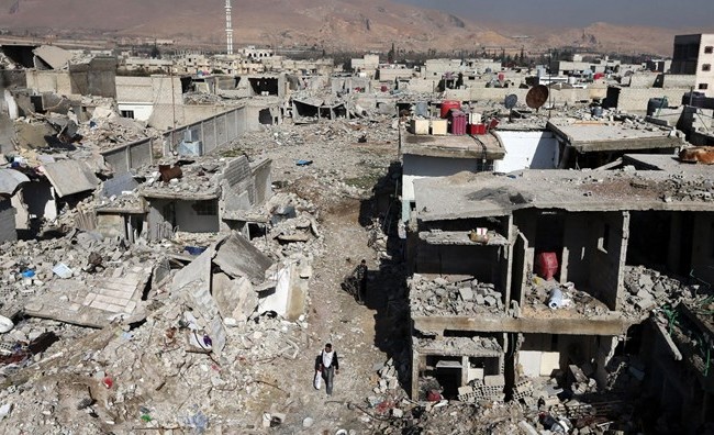 Video hình ảnh khốc liệt, tàn phá về cuộc chiến tại Syria Tất cả chỉ còn là đống đổ nát. (Nguồn: theguardian.com)