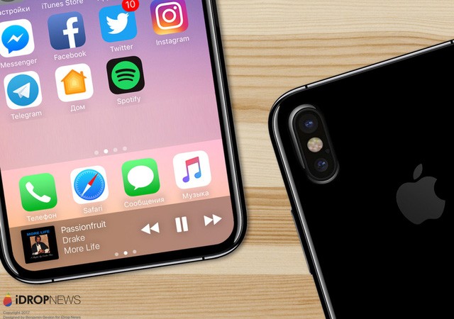 iPhone 8: Camera kép xếp dọc phía sau, màn hình chiếm trọn mặt trước? Ảnh minh họa