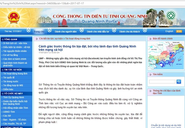 Bộ Công an Cổng thông tịn điện tử Quảng Ninh vừa phát đi cảnh báo