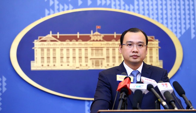 Việt Nam lên tiếng về tàu chiến Mỹ hoạt động ở lân cận quần đảo Hoàng Sa Người phát ngôn Bộ ngoại giao Việt Nam Lê Hải Bình - Ảnh: Nguyễn Khánh.