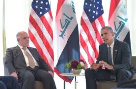 Ý đồ thực sự của Mỹ trong cuộc chiến chống IS-Kỳ 1 ổng thống Mỹ Barack Obama (phải) trong cuộc gặp Thủ tướng Iraq Haider al-Abadi bên lề Hội nghị thượng đỉnh G7 tại Đức. Ảnh: AFP/TTXVN