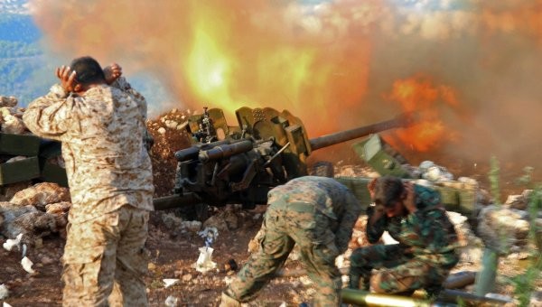 Pháo binh Syria dội lửa mở đường vào thành cổ Palmir Pháo binh Syria dội lửa mở đường vào thành cổ Palmir