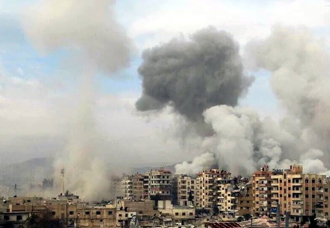 Quân đội Syria không kích dữ dội ngoại vi thủ đô Damascus Quân đội Syria không kích dữ dội ngoại vi thủ đô Damascus