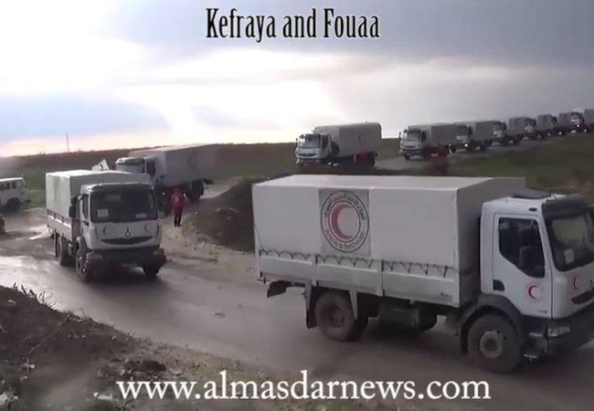 Cứu trợ nhân đạo đã đến thị trấn Madaya, Kafrya, al-Foua’a Syria Cứu trợ nhân đạo đã đến thị trấn Madaya, Kafrya, al-Foua’a Syria