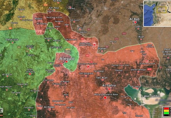 Quân đội Syria và lực lượng vũ trang Kurrd bao vây phiến quân nổi dậy ở thành phố Aleppo Quân đội Syria và lực lượng vũ trang Kurrd bao vây phiến quân nổi dậy ở thành phố Aleppo