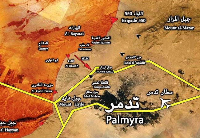 Quân đội Syria đánh thẳng vào cửa tây thành phố Palmyra Quân đội Syria đánh thẳng vào cửa tây thành phố Palmyra