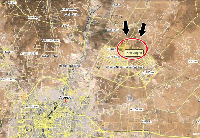 Quân đội Syria phản kích giành lại địa bàn then chốt trên vùng Bắc Aleppo Bản đồ chiến sự miền Bắc Aleppo