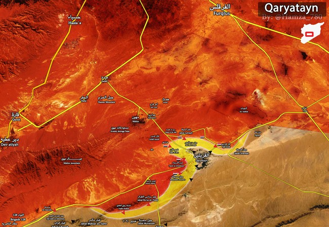 Quân đội Syria tăng cường binh lực ở Qaryatayn Quân đội Syria tăng cường binh lực ở Qaryatayn