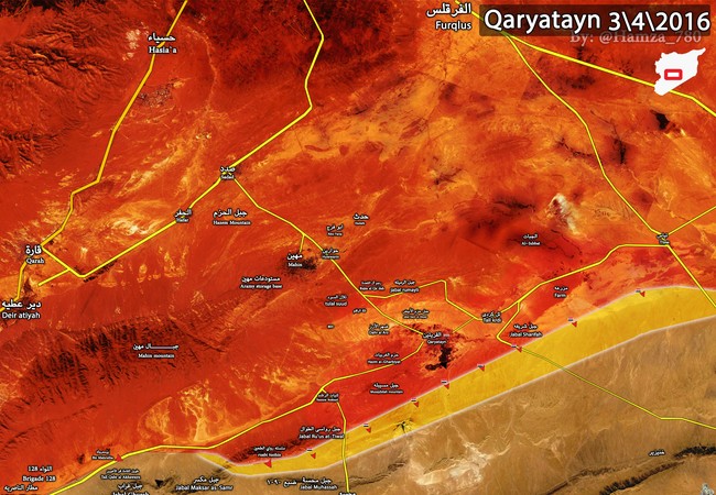 Quân đội Syria giải phóng thành phố cổ Qaryatayn Quân đội Syria giải phóng thành phố cổ Qaryatayn