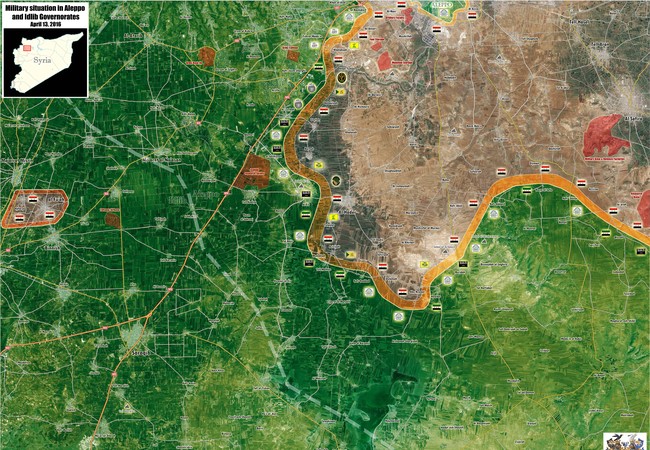 Giao tranh đẫm máu ở Aleppo, Al Nusra nộp mạng hàng trăm tay súng Bản đồ chiến sự Syria tỉnh Aleppo và Idlib