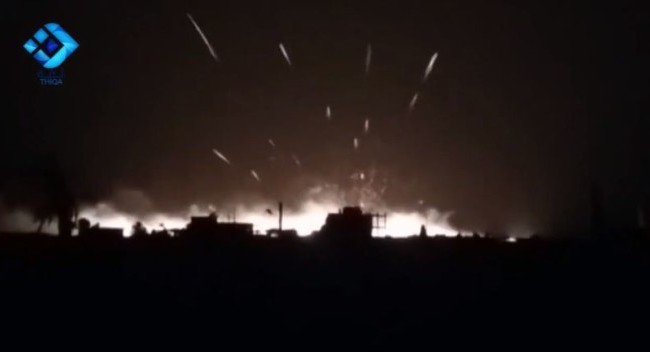 Không quân Nga không kích ác liệt Nusra trước lệnh ngừng bắn (Video) Kho đạn dược của Jabhat Al-Nusra phát nổ kinh hoàng