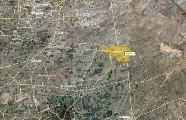 Video: Quân đội Syria tiếp tục tấn công thị trấn Mayda'a, ngoại ô Damascus Bản đồ khu vực chiến sự Maydaa, ngoại ô Damascus