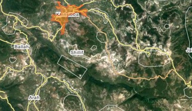 Quân đội Syria giải phóng thành công thị trấn Kinsaba, Bắc Latakia Bản đồ chiến sự Kinsaba, Bắc Latakia
