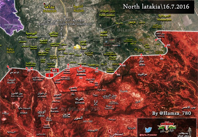 Video: Quân đội Syria giành lại thị trấn chiến lược Kinsaba, Bắc Latakia Bản đồ Kinsaba Bắc Latakia