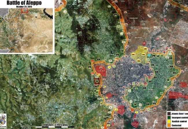 Chiến sự Aleppo: Hàng chục tay súng thánh chiến nộp mạng Bản đồ chiến sự thành phố Aleppo