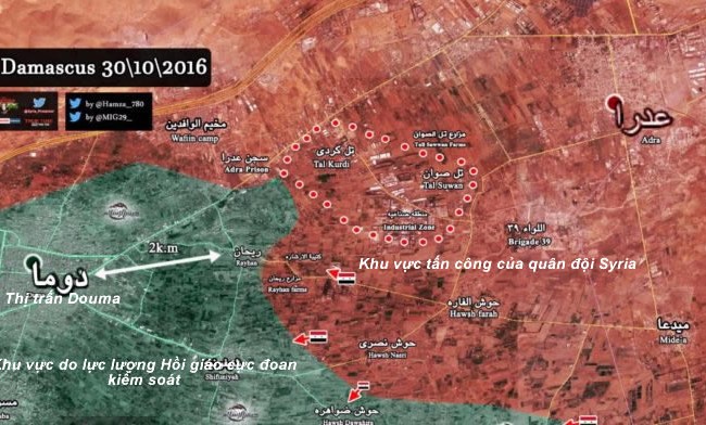 Video: Quân đội Syria tấn công, vây hãm thị trấn then chốt của phiến quân Bản đồ chiến sự khu vực Đông Ghouta, quân đội Syria đẩy mạnh vây hãm thị trấn Douma