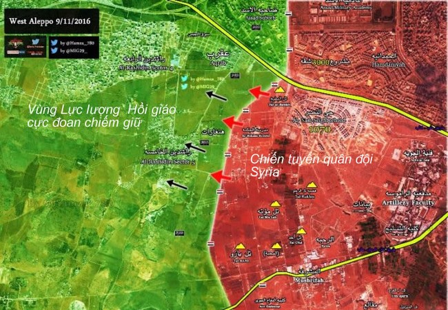 “Hổ Syria”, Hezbollah mở rộng tấn công ở chảo lửa Aleppo Chiến trường khu vực hành lang Tây Nam thành phố Aleppo