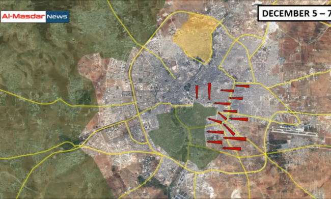 Chiến sự Aleppo sắp kết thúc, quân đội Syria chuẩn bị quét sạch phe thánh chiến (video) Tổng quan tình hình chiến sự Syria tính đến ngày 08.12.2016