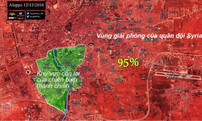 Quân đội Syria chiếm 95% đông Aleppo, phiến quân hàng hoặc chết (video) Quân đội Syria đánh chiếm Quận Sheikh Sa'eed