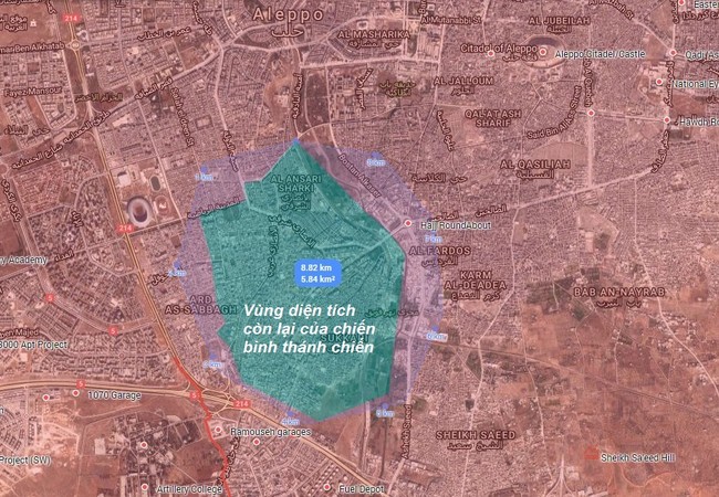 Chiến sự Aleppo: Tấn công thảm bại, phiến quân buông súng quy hàng (video) Bản độ chiến sự cuối cùng của thành phố Aleppo