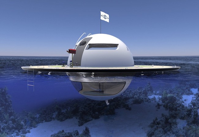 Video: Cận cảnh nhà nghỉ “đĩa bay” trên biển Nhà nổi dạng UFO trên biển