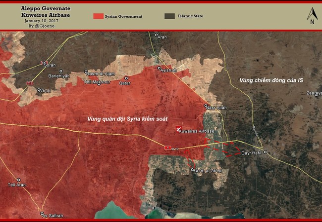 Quân đội Syria chuẩn bị chiến dịch tấn công IS ở Aleppo Bản đồ tình hình chiến sự khu vực đông Aleppo