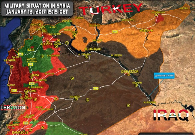Syria nóng bỏng cuộc chiến giành giật nguồn nước và khí đốt Tương quan lực lượng chiến trường Syria tính đến ngày 12.01.2017