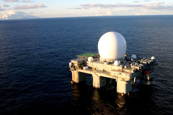 Mỹ tung radar chiến lược theo dõi Triều Tiên thử tên lửa (video) Trạm radar trên biển X-Band (SBX)