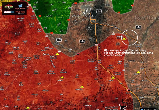 “Hổ Syria” sắp phong tỏa hoàn toàn cứ địa IS tại Al-Bab, đông Aleppo (video) Bản đồ tình hình chiến sự Al-Bab tính đến ngày 05.02.2017