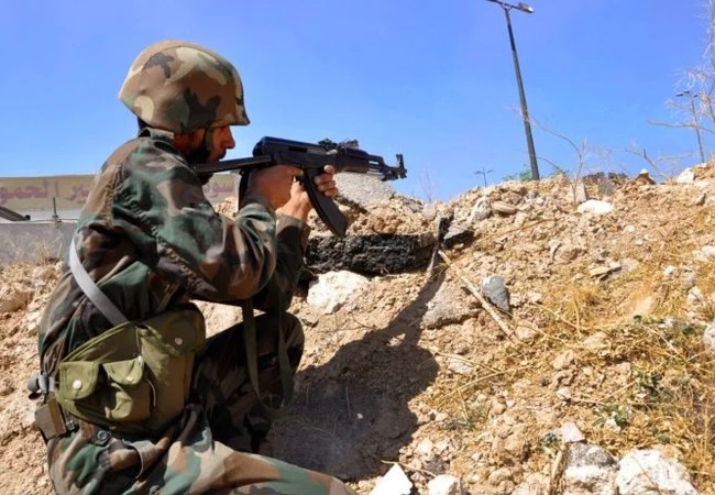Quân đội Syria phục kích diệt phiến quân thánh chiến FSA (video) Binh sĩ quân đội Syria (ảnh minh họa)