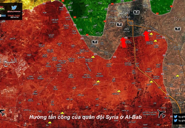 Bản đồ tình hình chiến sự phía đông Aleppo
